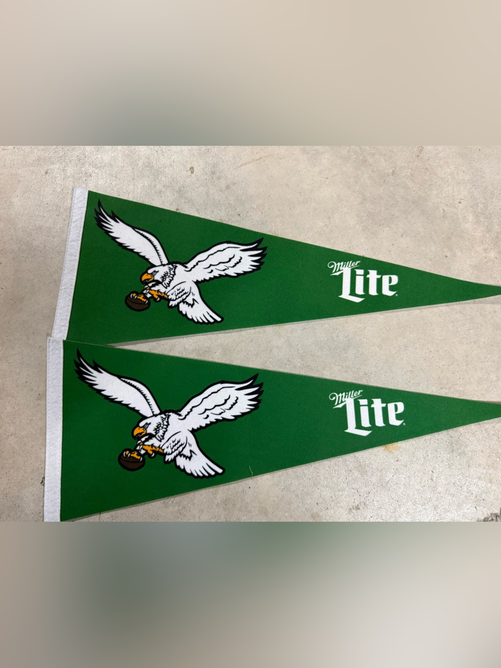 Miller Lite Green Eagle Pennant Pair